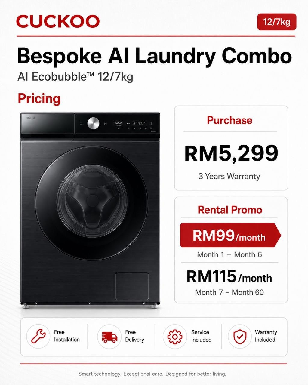 Cuckoo Bespoke AI Laundry Combo 12/7kg