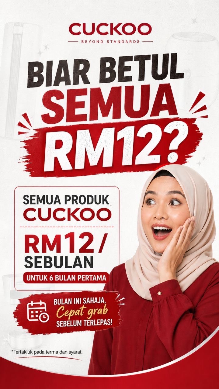 Biar betul? Semua RM12 — Cuckoo promo terhad