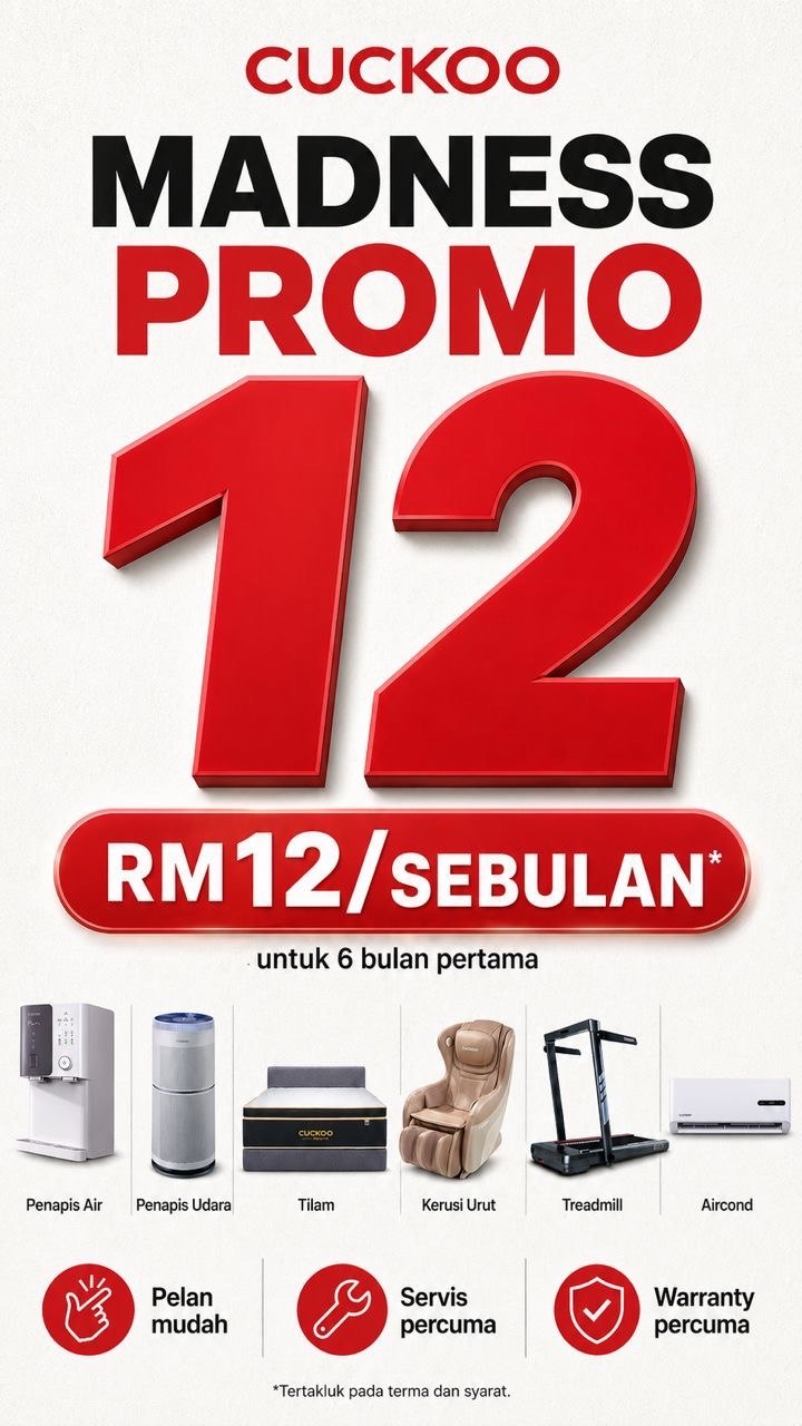 Cuckoo Madness Promo 12 — RM12/sebulan untuk semua produk